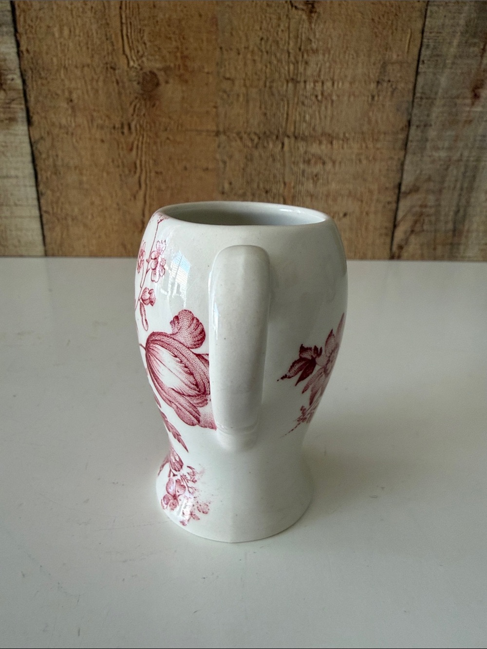 Antique English Ironstone Small Cup Handle Charlotte Crownford Red Transferware - Picture 3 of 6
